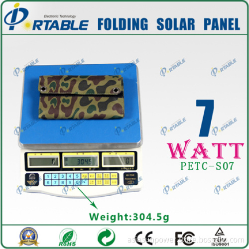 7W Foldable Solar Charger for iPhone iPad Bag (PETC-S07)